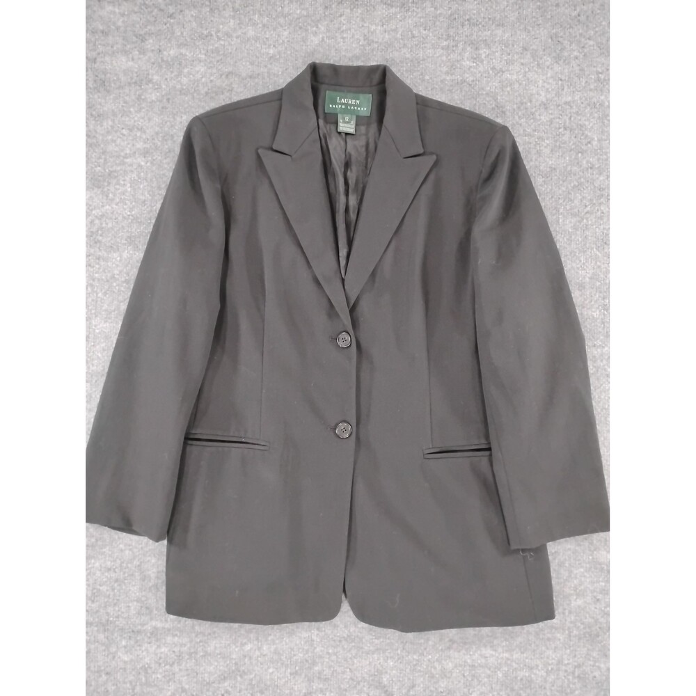 Lauren Ralph Lauren Tailored Blazer Size 12 Poly Rayon Career Minimalist Preppy